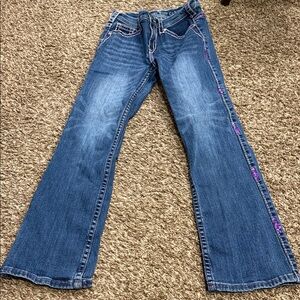 Cowgirl Tuff Blue Kids Jeans with Pink Stitching